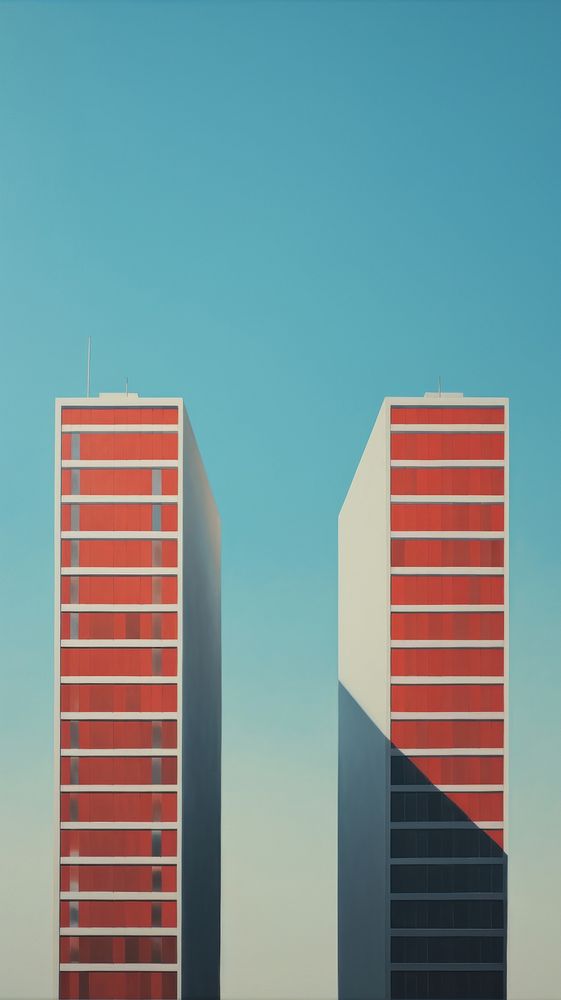 Minimal retro office towers architecture skyscraper building.