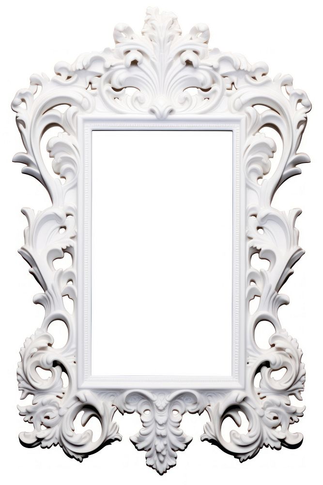 Nouveau art of art frame mirror white white background.