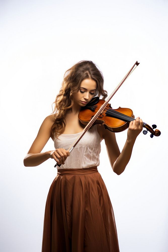 Woman violinist concentration entertainment performance.