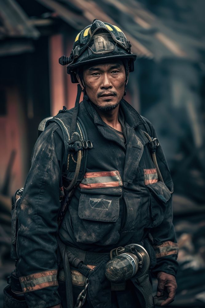 Laos man firefighter adult architecture protection.