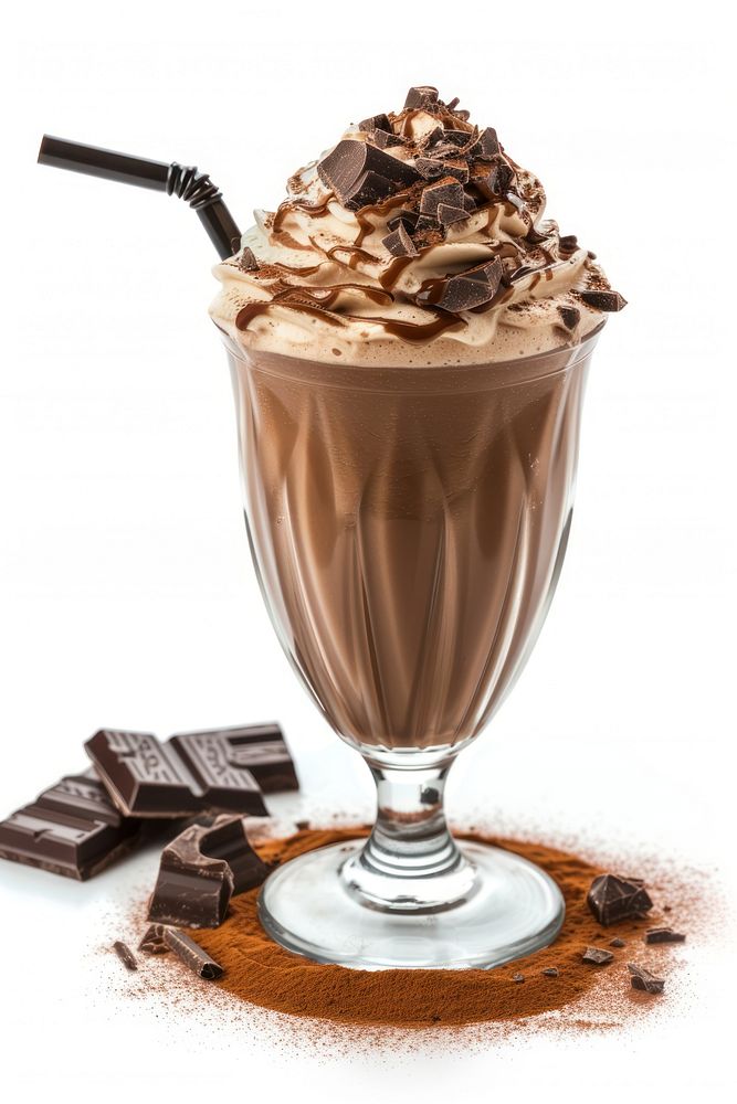 Photo of chocolate milkshake dessert drink food.