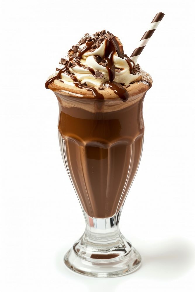 Photo of chocolate milkshake dessert sundae drink.