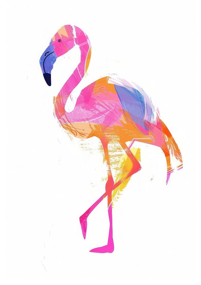A Flamingo walking flamingo animal bird.