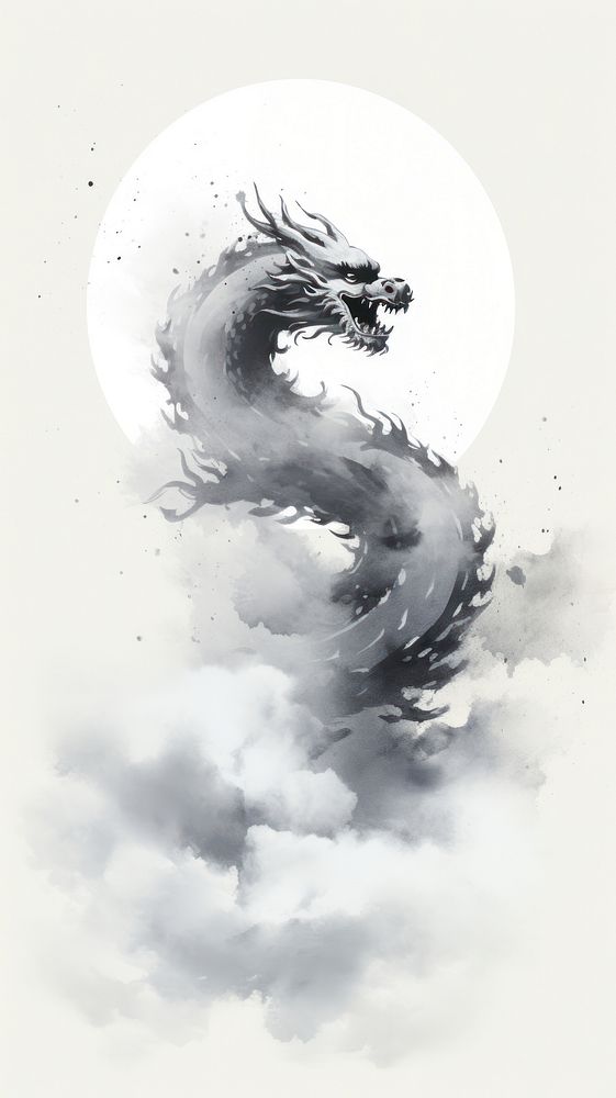 Chinese dragon on sky creativity monochrome outdoors.