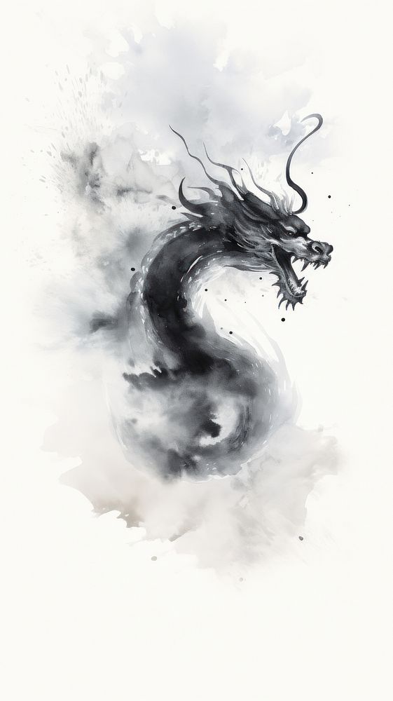 Chinese dragon with cloud nature ink creativity.