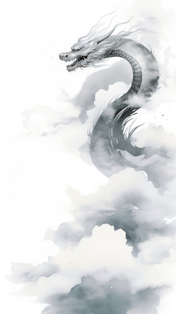 Chinese dragon on sky white outdoors cartoon.