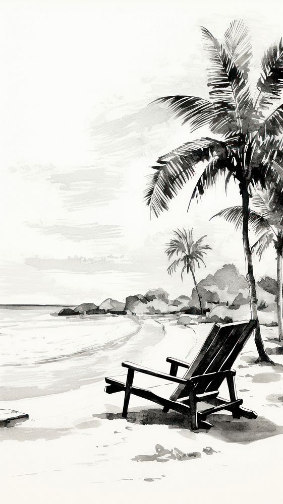 Coconut trees and beach chair furniture outdoors nature.