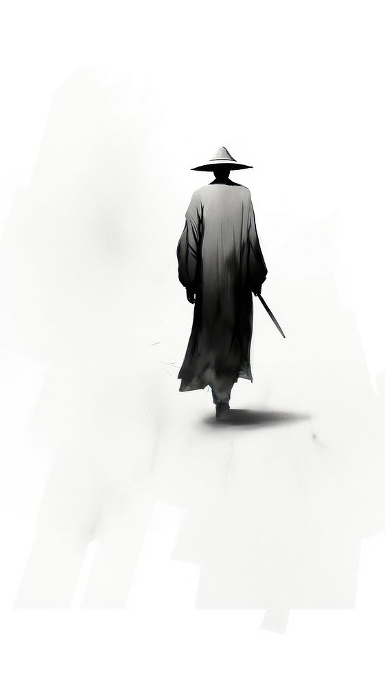 Samurai walking silhouette samurai adult.