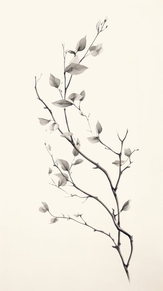 Drawing branch sketch plant.