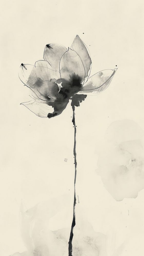 One lotus lobe painting drawing flower.