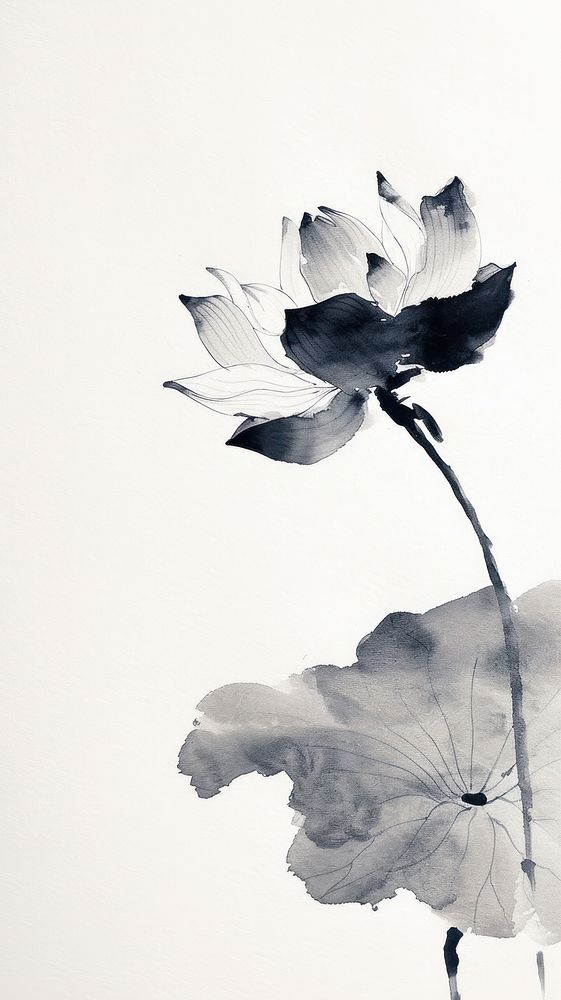 One lotus lobe drawing flower sketch.
