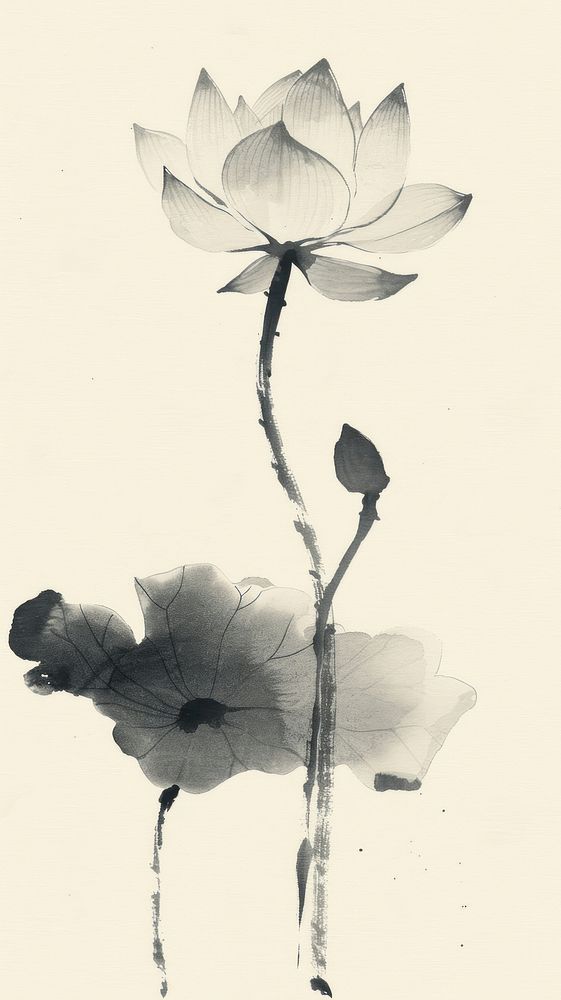 Lotus drawing flower sketch.