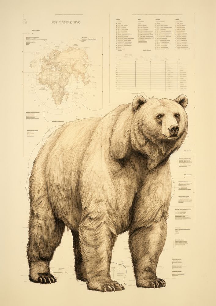 Adult bear drawing mammal animal.