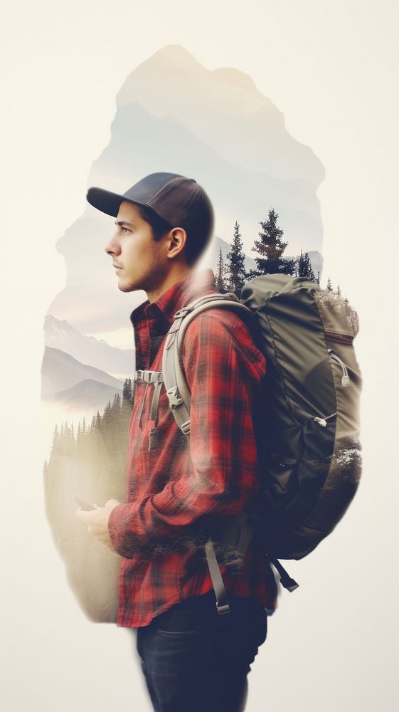 Photography of man backpacker wallpaper adventure portrait outdoors.