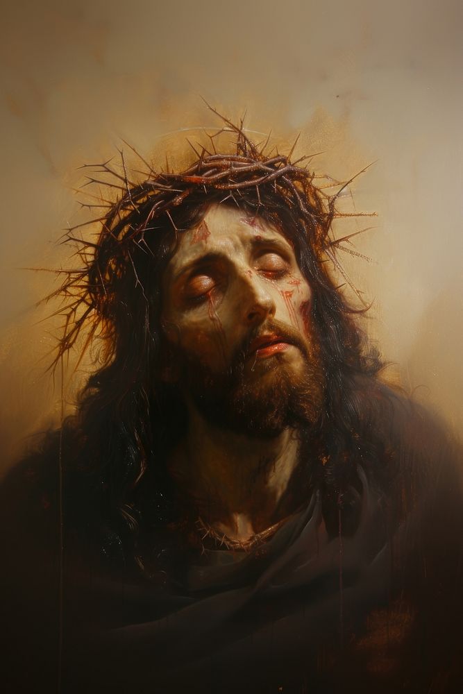 Jesus painting portrait art.