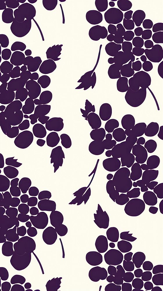 Stroke painting of grapes wallpaper pattern plant line.