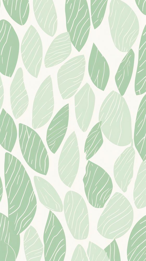Stroke painting of leaf wallpaper pattern plant line.