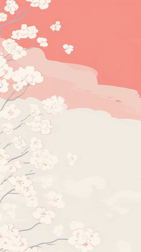 Stroke painting of sakura wallpaper pattern blossom flower.