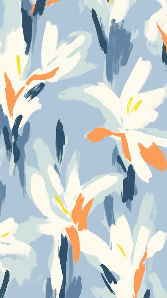 Stroke painting of lily wallpaper pattern backgrounds creativity.
