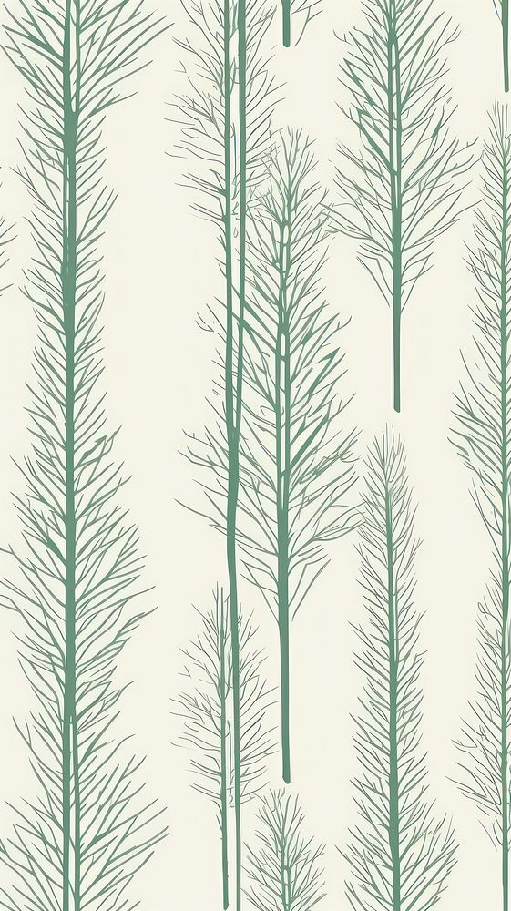 Stroke painting of pine tree wallpaper pattern drawing sketch.