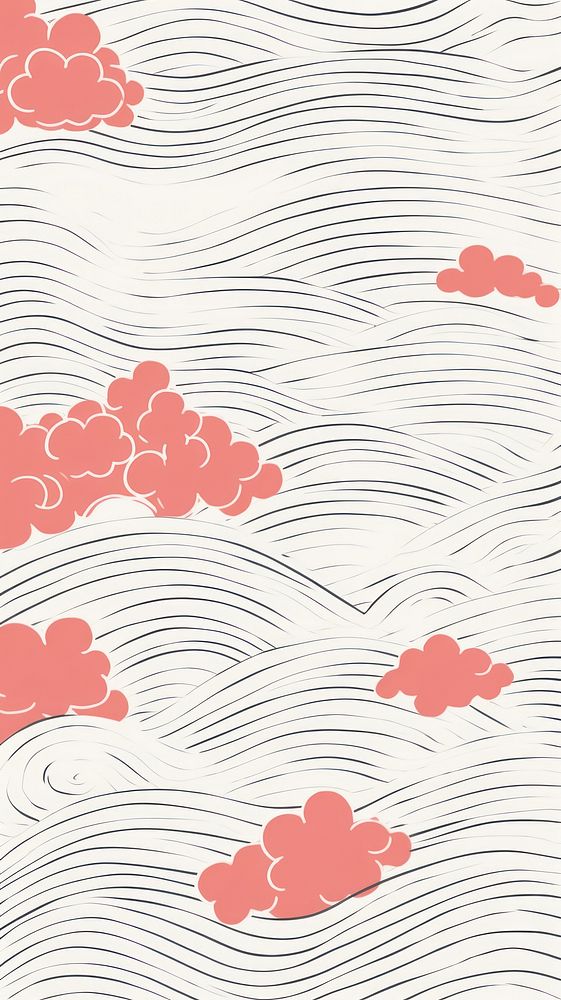 Stroke painting of sakura wallpaper pattern line tranquility.