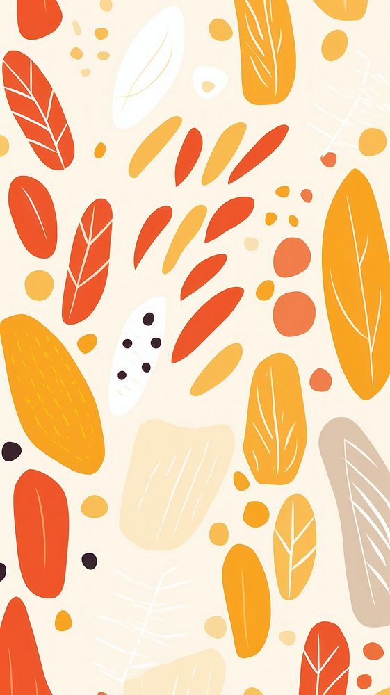 Stroke painting of autumn wallpaper pattern line leaf.