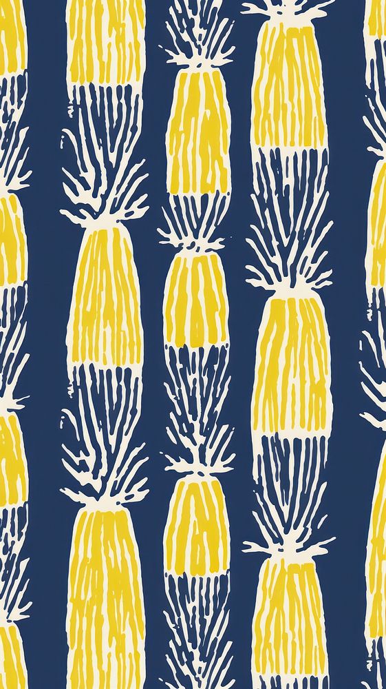 Stroke painting of pineapple wallpaper pattern line backgrounds.