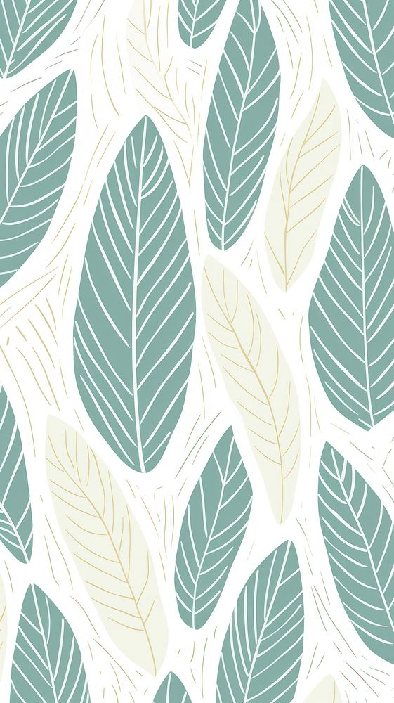 Stroke painting of leaf pattern wallpaper plant line backgrounds.