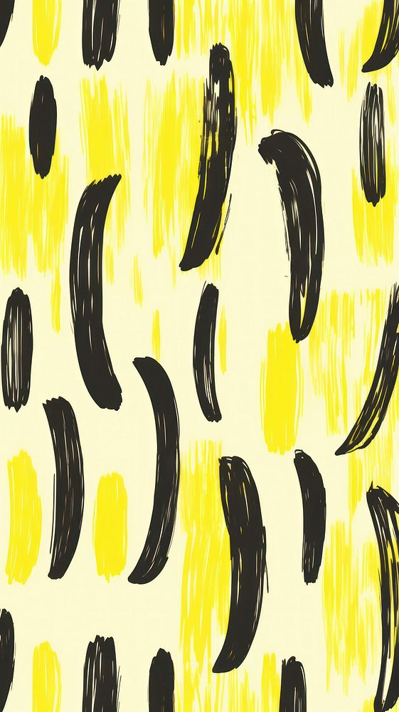 Stroke painting of banana wallpaper pattern line ink.