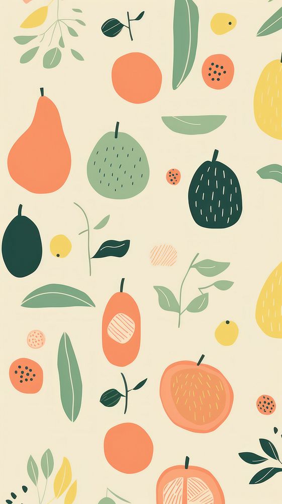 Stroke painting of fruit wallpaper pattern plant food.