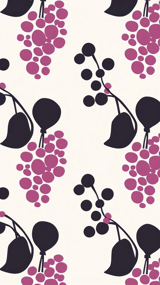 Stroke painting of grapes wallpaper pattern plant line.