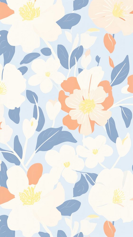 Stroke painting of bloom wallpaper pattern plant backgrounds.