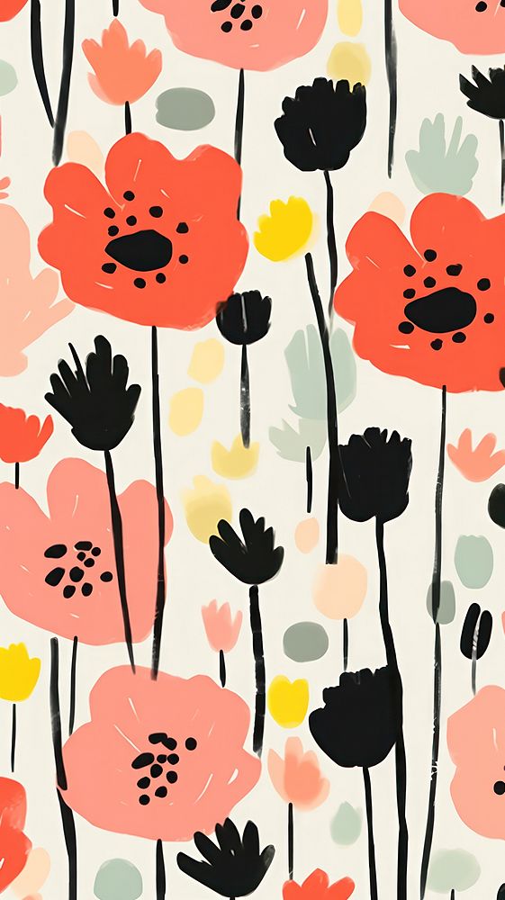 Stroke painting of bouquet wallpaper pattern flower nature.