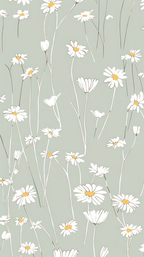 Stroke painting of daisy wallpaper pattern flower plant.