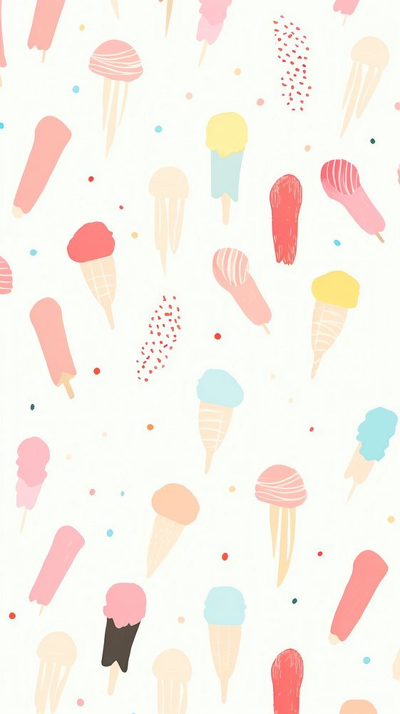 Stroke painting of ice cream wallpaper dessert pattern food.