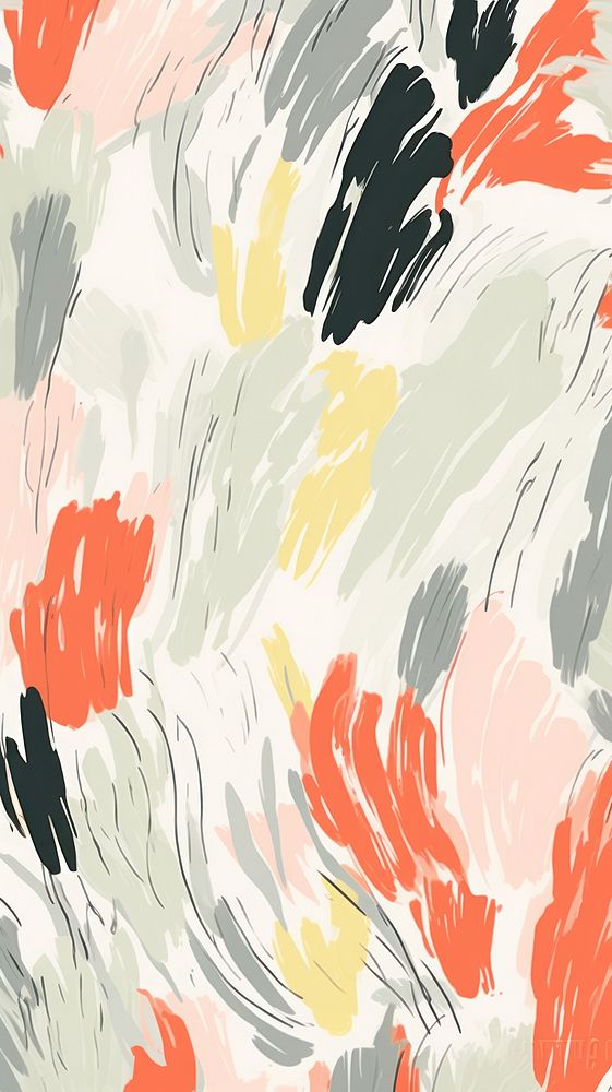 Stroke painting of bloom wallpaper pattern line art.