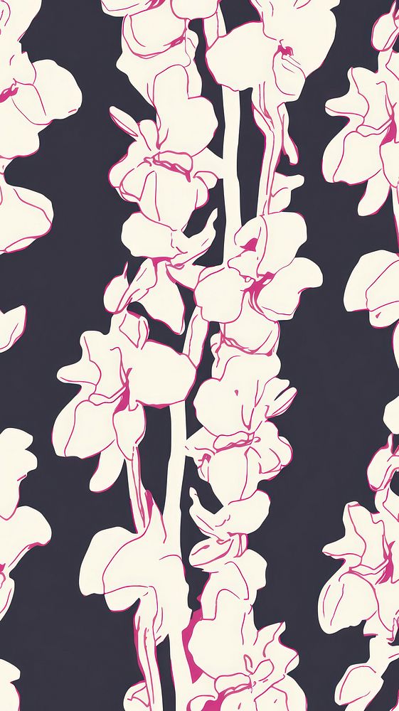Stroke painting of orchid wallpaper pattern flower plant.