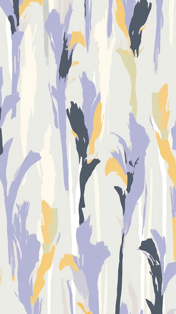Stroke painting of iris wallpaper pattern line art.