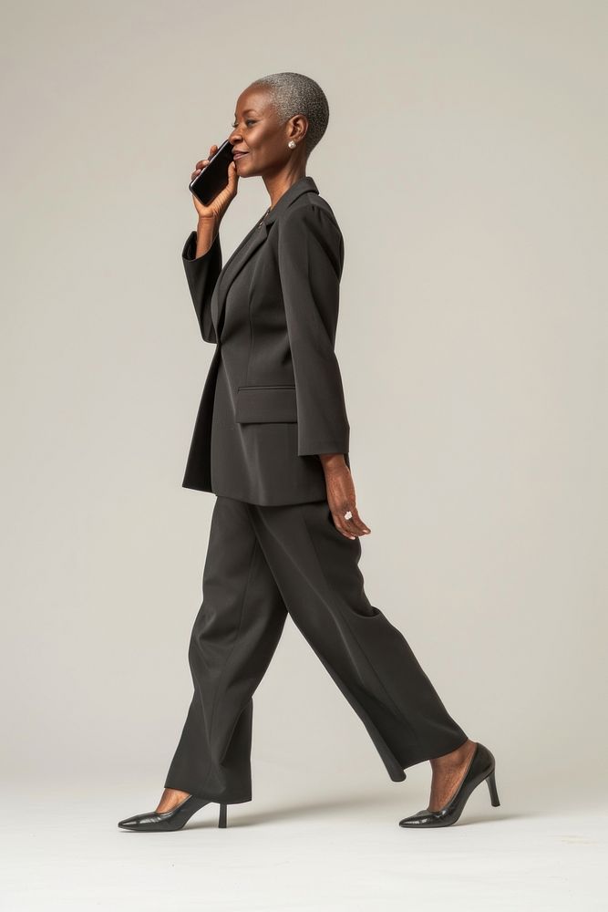African-american middle age woman footwear tuxedo adult.