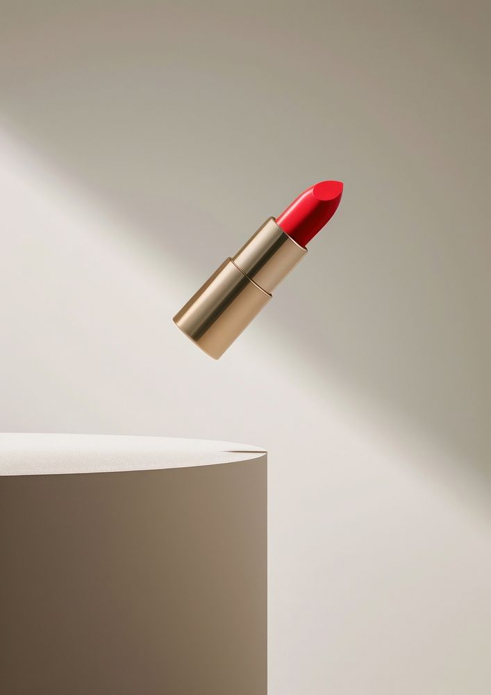 Lipstick cosmetics red beauty product.