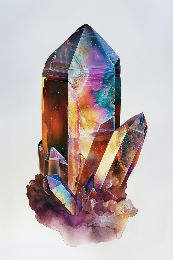 Iridescent crystal gemstone mineral jewelry.