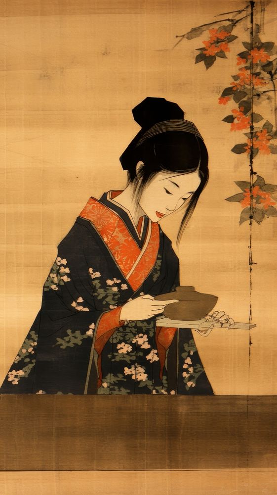 Traditional japanese beverage kimono robe spirituality.