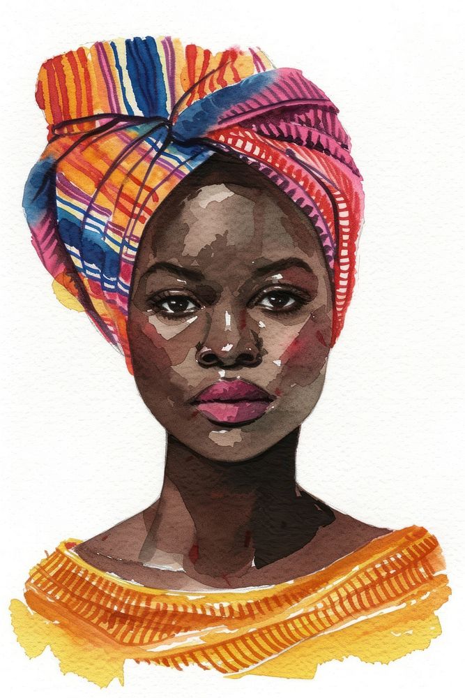Portrait of african woman turban adult photography.