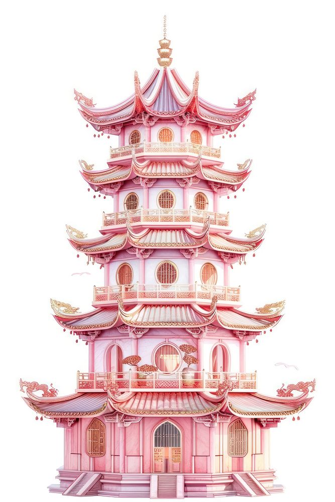 A tall chinese pagoda architecture building temple.