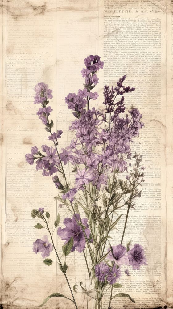 Wallpaper ephemera pale lavender blossom flower purple.