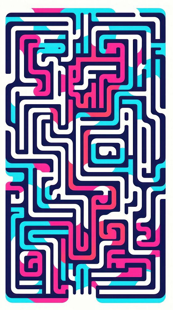 Maze minimalistic symmetric psychedelic labyrinth abstract pattern.