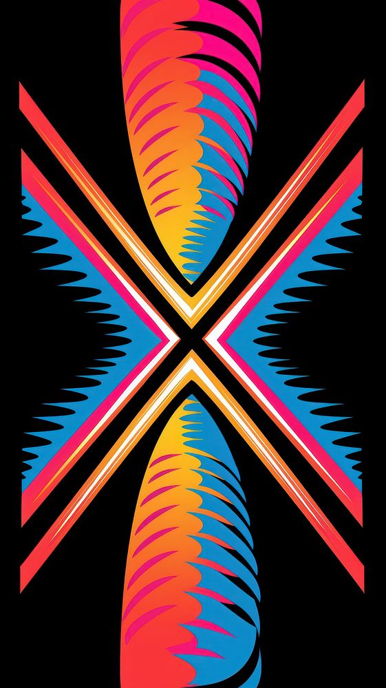 Minimalistic symmetric psychedelic style abstract graphics pattern.