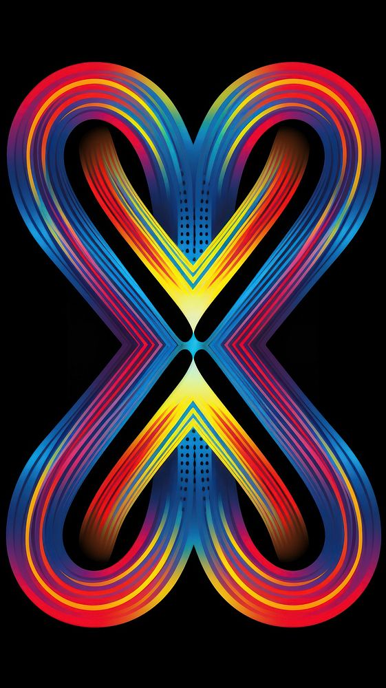 Minimalistic symmetric psychedelic style abstract pattern neon.