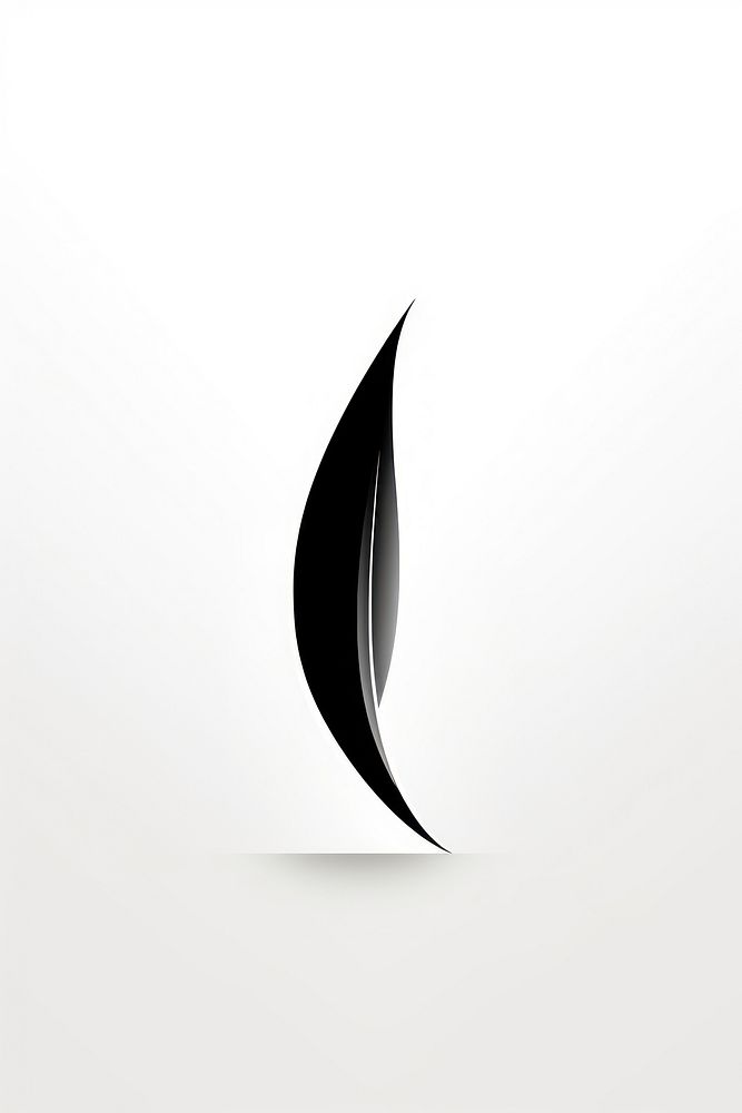 Feather vectorized line logo abstract black.