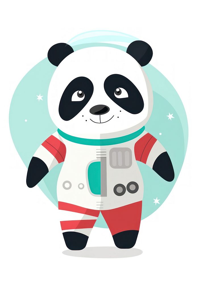 Illustration panda in spacesuit toy technology astronaut.